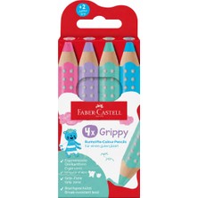Faber Castell Grippy Boya Kalemi, 4'lü,ergonomik Üçgen Tasarım,suda Çözünür,jumbo Mineli