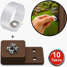 Alet Çantam Kahve Sineklik Kulp Seti Şeffaf Tutma Halkası Kaldırma Çekme Kulbu Takoz Seti -10 Takım