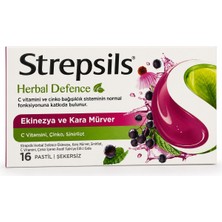 Strepsils Herbal Defence Ekinezya ve Kara Mürver Takviye Edici Gıda 16 Pastil