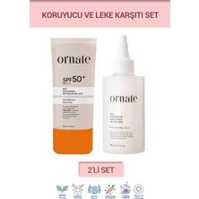 Ornate Pirinç Özlü Aydınlatıcı ve SPF50+ Güneş Koruyucu Cilt Bakım Seti