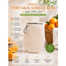 Viskoz Portakal Kokulu Banyo Kesesi Yağlı Ciltler Için Peeling Etkili Doğal Lifli Ölü Deri Arındırıcı Vücut Bakım Kesesi