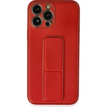 Aslanoğlu Store Newface Apple Iphone 13 Pro Max Kılıf Coco Deri Standlı Kapak - Kırmızı