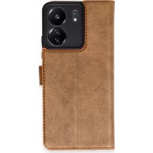 Aslanoğlu Store Newface Xiaomi Redmi 13C Kılıf Trend S Plus Kapaklı Kılıf - Taba