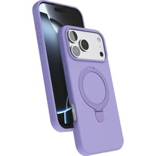 Aslanoğlu Store Newface Apple Iphone 17 Pro Regal Magsafe Standlı Kapak - Lila
