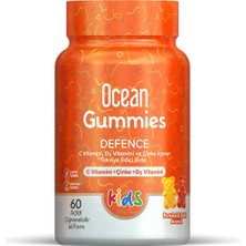 Orzax Ocean Gummies Defence Kids Portakal ve Şeftali Aromalı Çiğnenebilir Jel Form 60 Adet