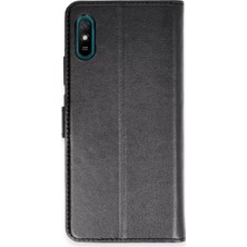 Aslanoğlu Store Newface Xiaomi Redmi 9A Kılıf Trend S Plus Kapaklı Kılıf - Siyah
