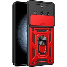 Aslanoğlu Store Newface Realme 11 Pro Kılıf Pars Lens Yüzüklü Silikon - Kırmızı