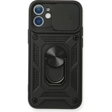 Aslanoğlu Store Newface Apple Iphone 11 Kılıf Pars Lens Yüzüklü Silikon - Siyah