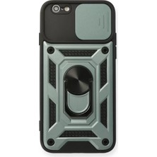 Aslanoğlu Store Newface Apple Iphone 6 Kılıf Pars Lens Yüzüklü Silikon - Yeşil