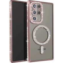 Aslanoğlu Store Newface Samsung Galaxy S25 Ultra Kılıf Joke Simli Magneticsafe Kılıf - Pembe