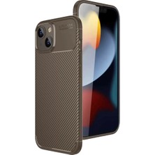 Aslanoğlu Store Newface Apple Iphone 15 Kılıf Auto Focus Karbon Kapak - Kahverengi