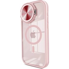 Aslanoğlu Store Newface Apple Iphone 15 Pro Kılıf Teleskop Lens Magsafe Silikon Kapak - Pembe