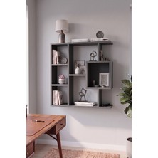 Reyo Enda Home Yegane Duvar Rafı, Duvar Kitaplığı, Dekoratif Kitaplık, Modern Kitaplık Antrasit