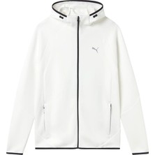 Puma Erkek Beyaz Puma Evostrıpe Fz Hoodie Dk Puma White Erkek Beyaz Hoodie