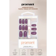 Promani Airbrush Nails - Takma Tırnak Kiti Mürdüm