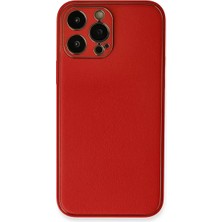 Aslanoğlu Store Newface Apple Iphone 13 Pro Kılıf Coco Deri Silikon Kapak - Kırmızı
