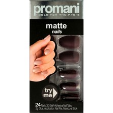 Promani Airbrush Nails - Mat Takma Tırnak Kiti Koyu Bordo