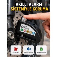 Aslanoğlu Store Mey Ithalat® Alarm Sensörlü Disk Kilidi Motosiklet Scooter Bisiklet Güvenlik Yeni Nesil