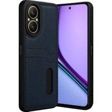 Aslanoğlu Store Newface Realme 12 Lite Kılıf Sara Kartvizitli Deri Kılıf - Lacivert