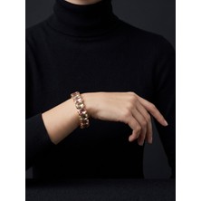 Valmont Accessories Kadın Altın Renk Pembe Yeşil Baget Taşlı Bileklik