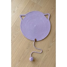 Reyo Pet El Yapımı Oyuncaklı Kedi Tırmalama Matı %100 Pamuk Ipli Lila
