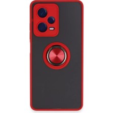 Aslanoğlu Store Newface Xiaomi Redmi Note 12 5g Kılıf Montreal Yüzüklü Silikon Kapak - Kırmızı