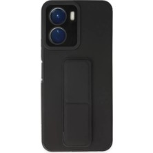 Aslanoğlu Store Newface Vivo Y16 Kılıf Mega Standlı Silikon - Siyah