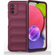 Aslanoğlu Store Newface Samsung Galaxy A03S Kılıf Optimum Silikon - Bordo