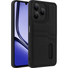 Aslanoğlu Store Newface Realme Note 50 4g Kılıf Sara Kartvizitli Deri Kılıf - Siyah