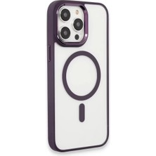 Aslanoğlu Store Newface Apple Iphone 15 Pro Max Kılıf Room Magneticsafe Silikon - Derin Mor