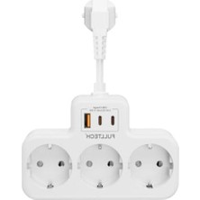 Odea Akım Korumalı Priz, 3 Priz Soketi ve 2 USB Girişi Ile Güvenli Şarj