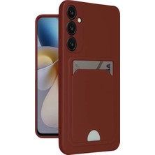 Aslanoğlu Store Newface Samsung Galaxy A16 5g Kılıf Kelvin Kartvizitli Silikon - Bordo