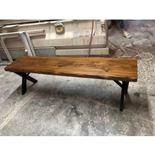 Kumsal Concept Ceviz Rengi Kütük Bank Ölçüsü 140X35.CM