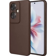 Aslanoğlu Store Newface Oppo Reno 11F Kılıf First Silikon - Kahverengi