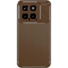 Aslanoğlu Store Newface Xiaomi Mi 14T Kılıf Auto Focus Karbon Kapak - Kahverengi