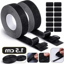 Odea 1.5 cm Genişliğinde 5 Metre Siyah Cırt Bant, Kablo Düzenleme Için Uygun