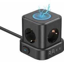 Odea 4'lü Priz Çoklayıcı, 2 USB ve 2 Type-C Girişi ile Enerji Tasarrufu
