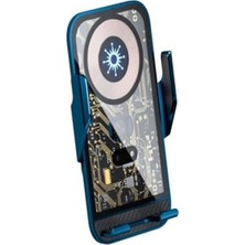 Odea 15W Sensörlü Wireless Şarjlı Telefon Tutucu, Şeffaf Tasarım