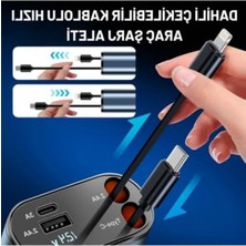 Odea 66W Hızlı Araç Çakmaklık Şarj Aleti, Kablolu Type-C ve Lightning