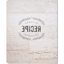 Odea Ahşap Panel Tasarımlı Rustik Spiral Tarif Defteri, 100 Sayfa