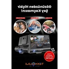 Odea 4'' LCD Ekranlı Araç Içi Kamera, 3 Kameralı 170° Geniş Açı