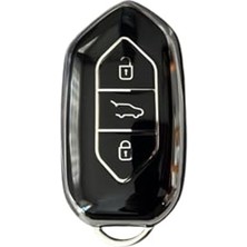 Odea Autohan Keys Togg T10X T10F Akıllı Anahtar Kılıfı, 3 Tuşlu, Nano Koruma (Siyah-Gümüş)