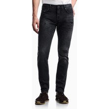 Emporio Armani Erkek Dar Kesim Düz Paça Eskitme Desenli Denim Gri Jeans EM000121 AF29286-M8001