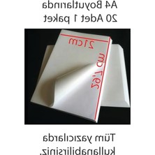 Odea Yüksek Kaliteli A4 Yapışkanlı Etiket Kağıdı, 21X29.7 Cm, 160 Gr, 20 Yaprak