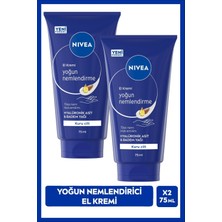 Nivea Yoğun Nemlendirici El Bakım Kremi 75ml, Besleyici, Shea Yağı, Badem Yağı, Kuru Ciltler, X2 Adet