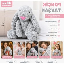 Odea Peluş Gri Tavşan, 45 cm Yumuşak Uyku Arkadaşı