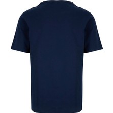 Brooks Brothers Lacivert Erkek Bisiklet Yaka Logo Baskılı T-Shirt BBSS26MTS005