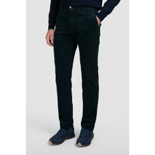 Paul & Shark Erkek Kadife ve Kaşmir Karışımlı Nervürlü Dokulu Düz Paça Siyah Pantolon 15314098-069