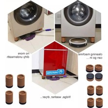 Odea Titreşim Önleyici Kaydırmaz Ayak Seti - Çamaşır Makinesi Için 4 Lü Set, Kahverengi (8,5 Cm)