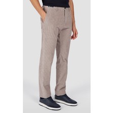 Paul & Shark Erkek Kadife ve Kaşmir Karışımlı Nervürlü Dokulu Düz Paça Bej Pantolon 15314098-033